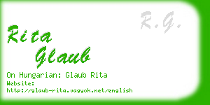 rita glaub business card